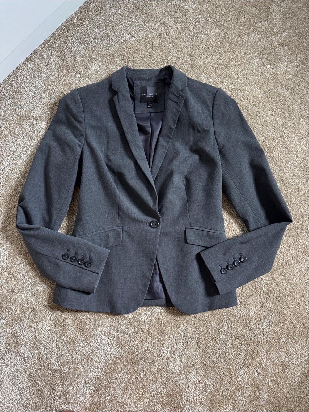 The Limited Gray Women's Single-Button Blazer